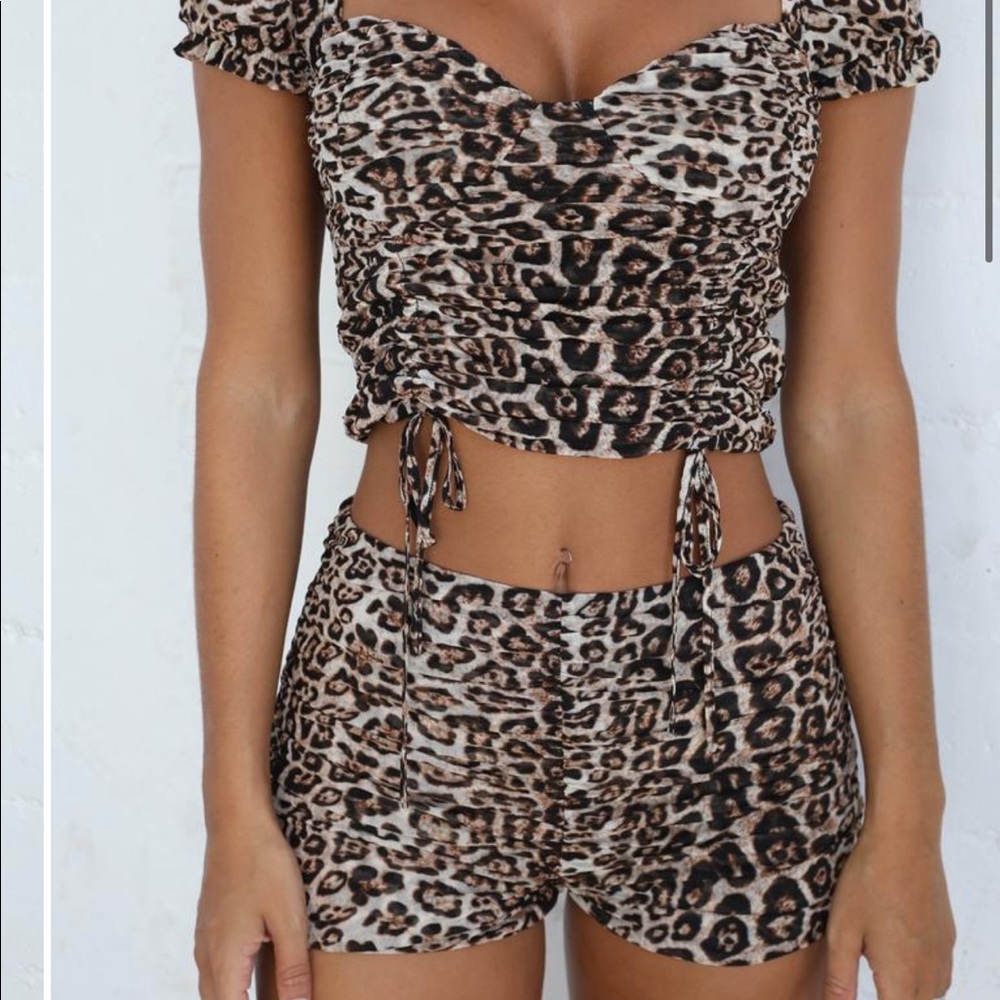 Cheetah shorts matching set available